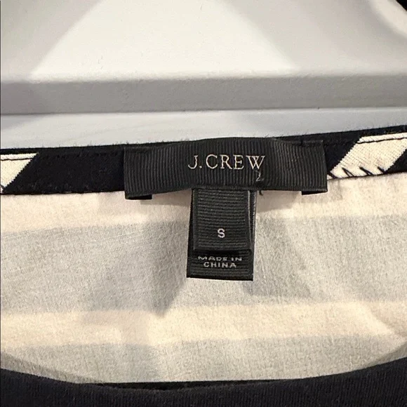 J. Crew Navy and White Striped Short Sleeve Top - Picture 2 of 3